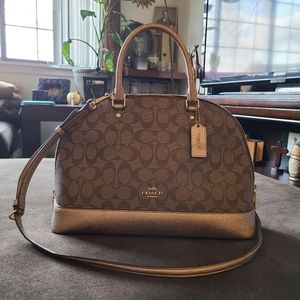 Coach Sierra Satchel N⁰ G1823-F39517 Signature Canvas Khaki/Gold Leather